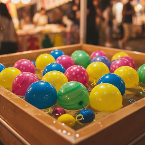 縁日のヨーヨー釣り